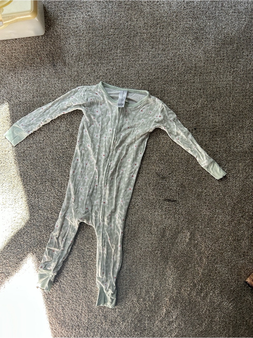 Modern Moments Light Sage Floral Baby Zip Gown - Picture 3 of 3
